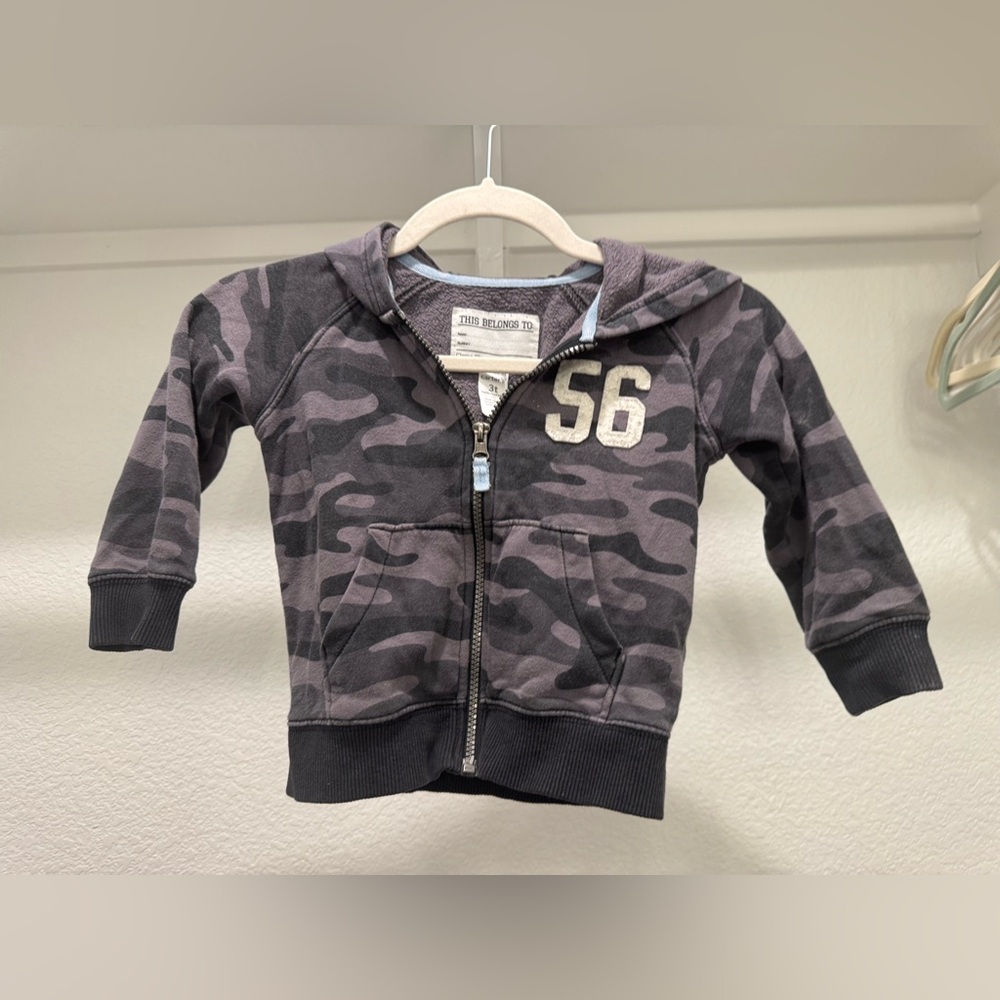Carter's Black and Gray Camouflage Hoodie - 3T